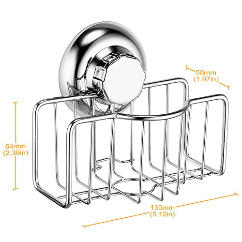 MaxHold Saugschraube Schwammhalter,Befestigen ohne bohren – Edelstahl rostet nicht – Küchen & Badezimmer Aufbewahrung - 4