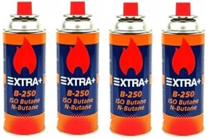 GOOD Iber Pack de 4 cartuchos de gas, Bombona de recarga de gas 227 g para hornillos, quemadores, etc