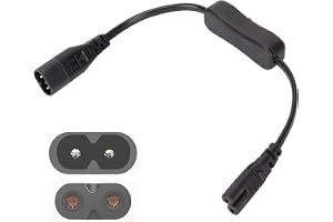 IEC 320 C8 till C7 Kabel, Strömförlängningskabel med Strömbrytare, 2,5A Reservkabel för Skrivbordslampor