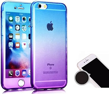 TheTransporter Slim 360 degree Protective Shockproof Front and Back Full Body TPU Silicone Gel Case Cover For Apple iPhone 7 Plus 5.5 inch Blue / Purple