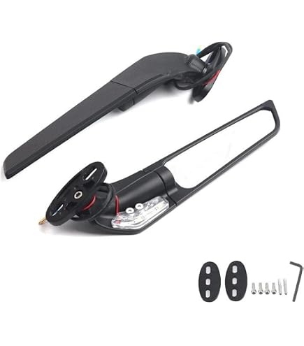 Specchietti Retrovisori Per Moto Con Freccia LED – Girevoli 360°, Stile Wind Wing, Per Honda, Kawasaki, Suzuki, Yamaha, Ducati