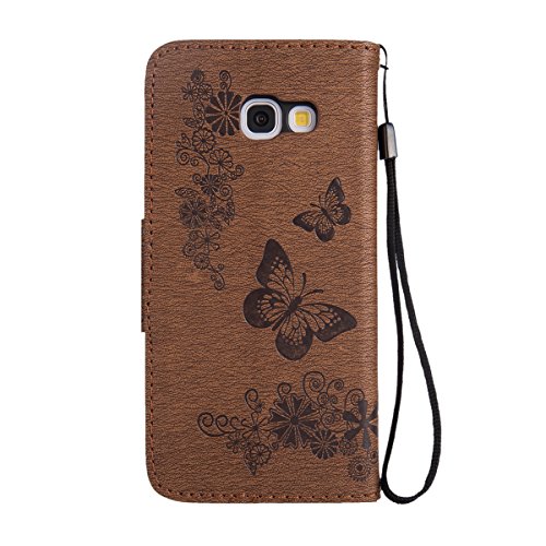 Galaxy A5 2017 H  lle Mo-Beauty   Malerei Schmetterling Butterfly Muster Ledertasche PU Leder H  lle Flip Tasche Wallet Case Cover HandyH  lle Briefta