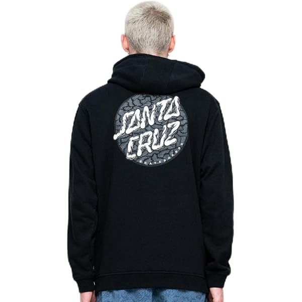 Sweat à Capuche Santa Cruz Screaming Hand - Motif Point Bleu - Taille Regular Homme - Neuf Avec étiquettes + 20 Stickers