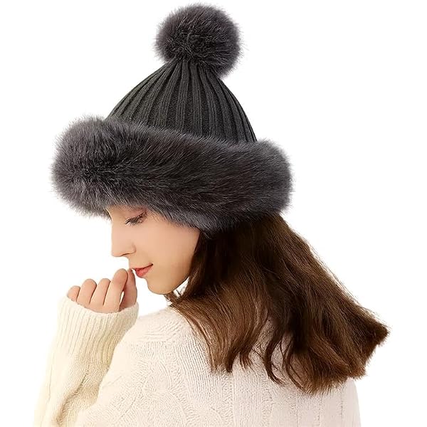 Khwaish Store Men & Women Winter Trapper Hat with Faux Fur Lining