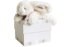 Doudou et Compagnie - Doudou Lapin Bonbon - Boite Cadeau - Taupe - 20 Cm - Doux - Idée Cadeau de Naissance Fille et Garçon - Garantie Doudou Perdu - 1240