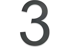 Hopelit Numer domu, antracyt RAL 7016, szary antracytowy drobna struktura, powlekany proszkowo, numer domu stal nierdzewna, numer domu wysokość 20 cm - napis Arial - cyfry 3