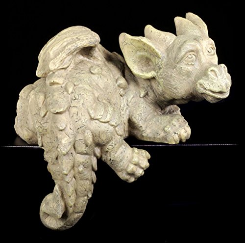 Niedlicher Gartendrache Kantenhocker – Drache Garten Figur - 2