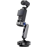 Coverzone Al&uuml;minyum Alaşımlı Şarjlı Vakumlu &ndash; DJI Osmo Pocket 3 ile Uyumlu Aksiyon Kameraları i&ccedil;in Araba &Ccedil;ekim Braketi &ndash; Ayar