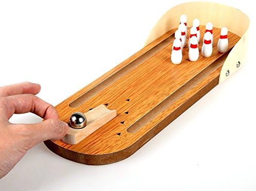 Lovetree Mini Office Tabletop Desktop Bowling Game Set Wooden