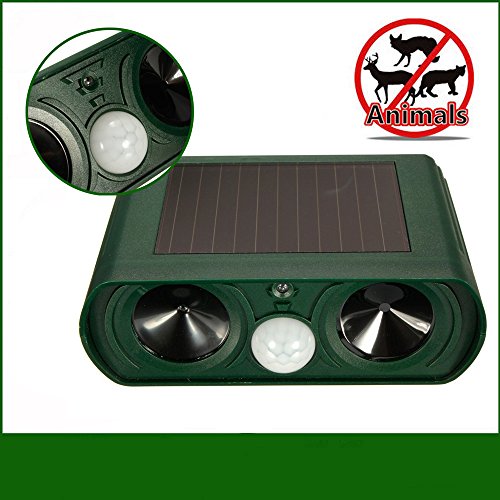 Tierabwehr, KENO Solarbetrieb Ultraschall Tiervertreiber Hundeschreck Katzenschreck Gegen Hunde, Katzen, Mäuse, Ratten, Kaninchen, Rehe, Füchse, Vögel für Ihre Garten und Haus - 4