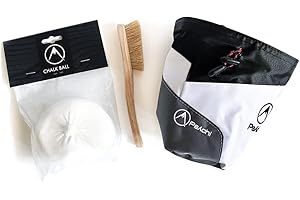 Psychi Premium Chalk Bag Starter Pack for Bouldering Rock Climbing with Waist Belt Chalk Ball and Brush.