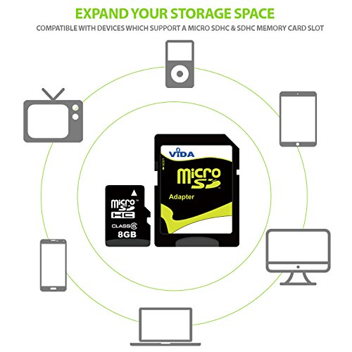 Neu Vida IT 8GB Micro SD SDHC Speicherkarte für Sony – Xperia ion LTE – Xperia J – Xperia L – Xperia LT29i Hayabusa Handy – Tablet PC – Lebenslange Garantie - 2