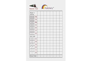 Kalolary Mexikanische Zug-Dominosteine, Punktezähler, Domino-Punktezähler mit Fliesenbildern – 100 Blatt