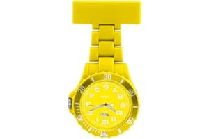 MontCherry 3D Bookmark and Prince NY London Rotating Unisex Nurses Fob Watch in Yellow/Matching Face Colour Combo Sold by Trendz