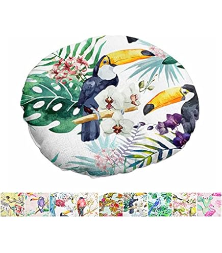 Cuscini Rotondi Per Sedie - Set Da 2, Diametro 50 Cm, Antiscivolo, Per Cucina, Giardino, Ufficio (Beige) - Foto 3