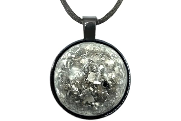 Colgante de Orgonita (6 colores), colgante de Orgón, collar protector, colgante electronite, piedra orgonita, collar artesanal y auténtico, colgante para mujer, hombre y niño/a (Plata)