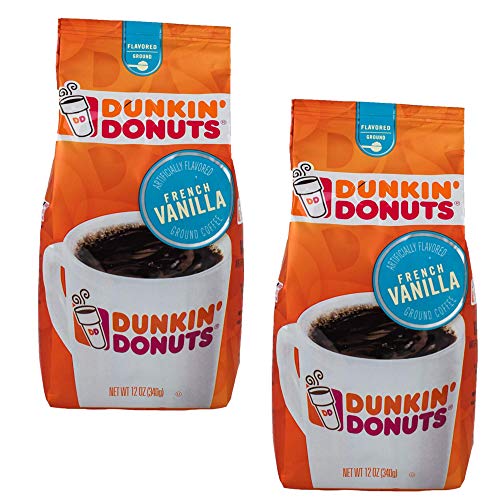 Dunkin Donuts Vaniglia francese Ground Caffè - (Per sacco 2 pacchi) - americano importato arrosto Kaffee, 340 grammi (12 once French Vanilla Ground Coffee)