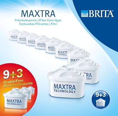 Brita - 1008003 - Pack De 9 Cartouches Filtrantes Maxtra + 3 Cartouches Offertes