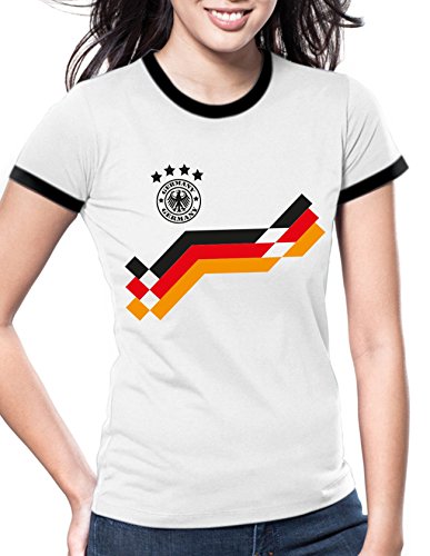 Luckja EM 2016 Trikot Deutschland Fanshirt Motiv 20 Damen Rundhals T-Shirt