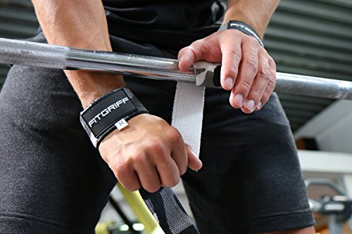 Handgelenkbandagen + Zughilfen (2Paar/4Stück) von FITGRIFF – Premium Fitness Set für Kraftsport, Bodybuilding und Krafttraining – für Frauen und Männer – 2 Jahre Gewährleistung - 6
