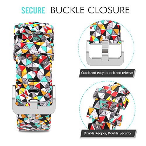 MoKo Fitbit Charge 2 Armband, [Muster Serie]Silikon Sportarmband Uhrenarmband Uhr Erstatzband für Charge 2 Smartwatch Zur Herzfrequenz und Fitnessaufzeichnung, Armbandlänge 145mm-210mm, Bunt Diamanten - 3