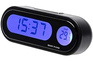 EGFheal Mini Car Digital Clock Auto Thermometer Dashboard Electronic Clock Vehicle Thermometer Gauge LED Clocks with Backlight