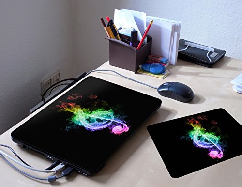 Abstrakt 10038, Musik-Note, Skin-Aufkleber Folie Sticker Laptop Vinyl Designfolie Decal mit Ledernachbildung Laminat und Farbig Design für Laptop 17″ - 4