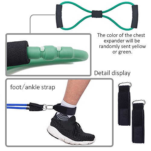 Exercice Résistance Band Set-Home Gym Exercise Band Ceinture Formation Set-12 Pièces Set-8 Exercice Yoga Yoga Band Inclus - 4