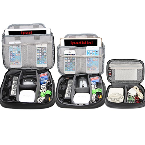 En Venta BUBM Estuches para Accesorios Organizador con Cremallera para
Eléctricas 3 Piezas para Guardar Cables Gadget Memorias de USB
Bolcillos con para Camaras Mochilas de Cargador iPad/iPad Mini,
Negro-PU Especial