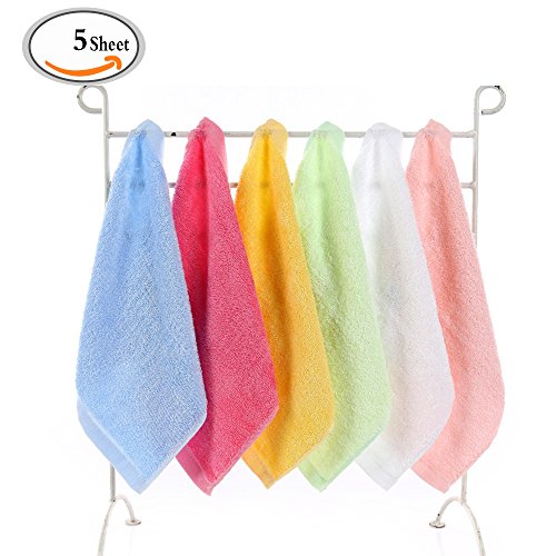 TRAVELMALL 5pcs Handtücher für Waschbecken, Mini für Kinder Babys Kinder 100% Bambus Faser Utensilien necesarisos komfortabel und USA