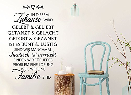 Grandora W1296 Wandtattoo Spruch In diesem Zuhause wird… Liebe Familie Wandaufkleber schwarz (BxH) 58 x 86 cm - 3