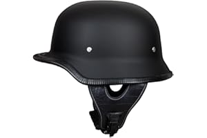 DIRERTYS Deutscher Stil Halbschale Helm Retro Halbgesicht Motorradhelm Halbhelm Motorrad -ECE zugelassenen Männern und Frauen Open Face Helm für Scooter Moped Cruiser Motorrad M ~ XXL