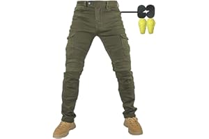 CBBI-WCCI Homme Pantalon de Moto pour Jeans de Moto Pantalon d'armure de Motard Pantalon de Protection pour vélo, 4 x Tapis de Protection