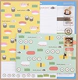 papel de carta con sushi de colores
