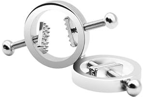 Pinzas para pezones de Roluck, de acero inoxidable, ajustables, para pezón, redondas, para estimulación de pezón, fetichista, erótica, juguete sexual para mujeres y hombres