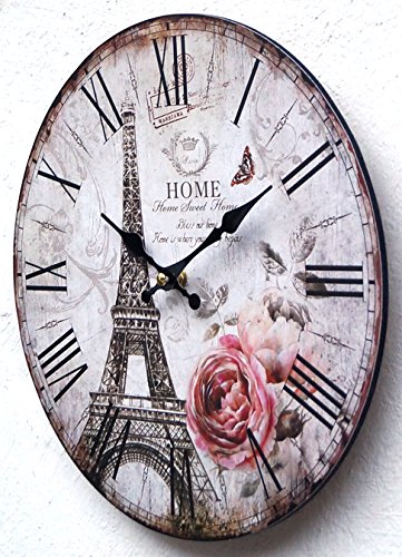 Lilienburg Wanduhr Vintage Küchenuhr weiß schwarz F - 2