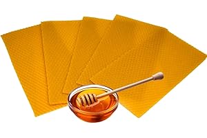 DECEVI Láminas de Cera de Abeja Natural - (105 gr) - Origen 100% español - Natural - Placas de Cera de Abeja - Especial para hacer velas de miel, cremas o cosméticos (105 gramos)