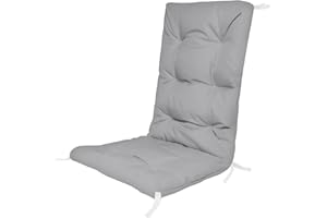 Ferocity Coussins à Dossier Haut pour Chaises de Jardin 130 x 50 x 5 cm Coussin d'assise Palette d'extérieur Banc Coussin Rembourrage Oreiller Matelas Couleur Gray [146]