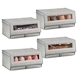 Amazon.de: mDesign 4er-Set Schuhaufbewahrung aus Kunstfaser (groß