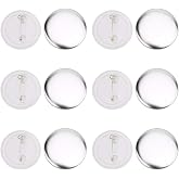 Cyrank 100 Sets 37mm Badge Pin Button Parts Round Button Badge Clear Acrylic Large Plate Kit Badge Making Materials for Makin