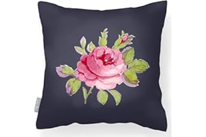 Izabela Peters Outdoor Cushions Waterproof, 43 cm, Filled Outdoor Cushion, Vintage Rose - Graphite, Garden Furniture Cushions, Outdoor Seat Cushions, Garden Chair Cushions