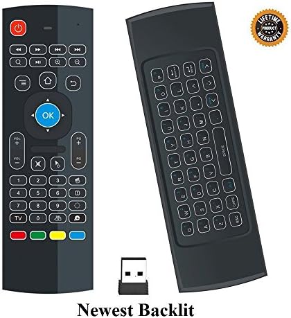 DIGOU® Multifunction Portable 2.4ghz MX3 Air Mouse Mini Wireless Keyboard Infrared Remote Control for Android TV Box Smart TV, PC, HTPC, Windows XP, Mac OS （White Backlit）
