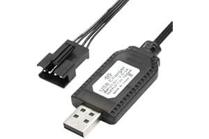 XUENIU 7.4V USB Charger Cable with SM-3PIN Plug for RC Car Plane Tank Boat and Other Remote Control Toys Rechargeable Batteries