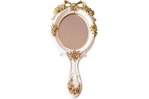 KABAKE Vintage-Handspiegel, Roségold, Make-up-Spiegel, kompakte Reise-Handspiegel, Geschenk für Mutter, Ehefrau, Freundin