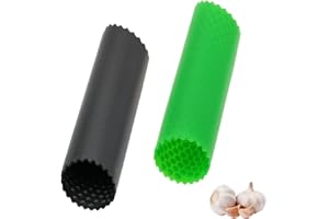 BAIJ Éplucheurs d'ail,2 Pièces Silicone Ail Peeling Tube Simple Utile Outils de Cuisine pour Ail Pelé Ustensile de Cuisine Facile à l'ail Ecrase Noir/Vert
