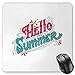 Produktbild HYYCLS Hello Summer Mauspads, Handwritten Vintage Calligraphy with Floral Decoration Details, Standard Size Rectangle Non-Slip Rubber Mousepad, Red Magenta Pale Sea Green