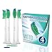 Produktbild 4x Aufsteckbürsten für Philips Sonicare HX6014 Ersatzbürsten Bürstenköpfe Kompatibel mit Diamond Clean, FlexCare Platinum, FlexCare(+), HealthyWhite, EasyClean und PowerUp Elektrische Zahnbürsten