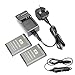 Price comparison product image DSTE® 2x EN-EL23 Rechargeable Li-ion Battery + DC152U Travel and Car Charger Adapter for Nikon Coolpix P600 S810c P900S Digital Camera