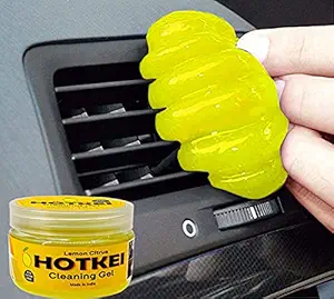 HOTKEI Pack of 2 Lemon Scented Multipurpose Car Interior Ac Vent Keyboard Laptop Dirt Dust Cleaner Cleaning Gel Kit Jelly for Car Dashboard Keyboard Computer Electronics Gadgets Cleaning Cleaner Kit