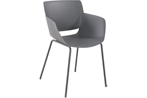 ‎CLP CLP Stuhl Alpena I Outdoorstuhl absolut wetterfest und UV-beständig I Stuhlgestell aus pulverbeschichtetem Stahl I Sessel für draußen, Farbe:dunkelgrau